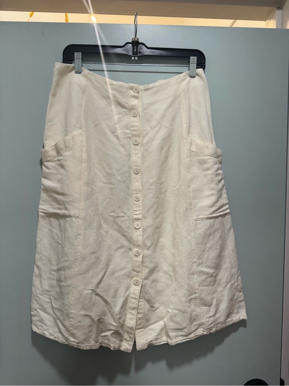 Rails Cream Button-Front A-Line Skirt